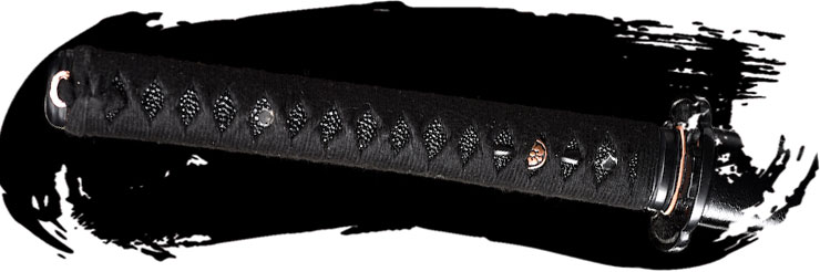 Tsuka tradicional negra con hishigami